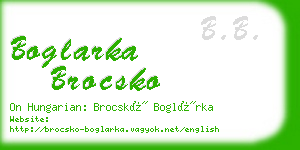 boglarka brocsko business card